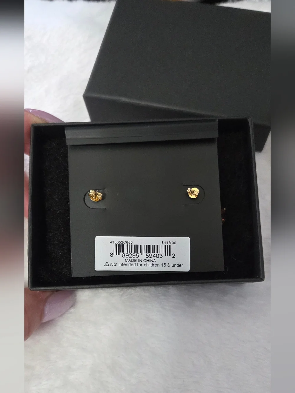 NWT Coach Pink Heart Stone Drop Earrings- AUTHENTIC Retail $118.00 - Picture 3 of 3